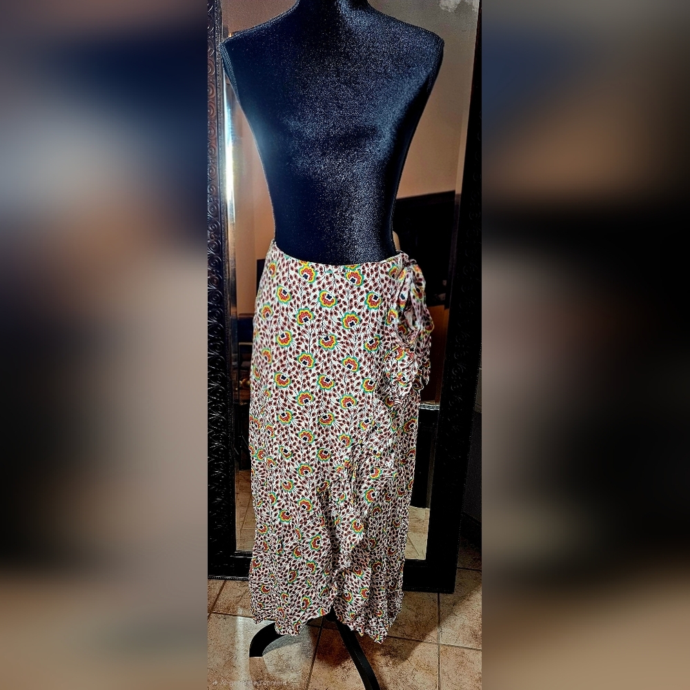 Boden Florence floral wrap maxi skirt